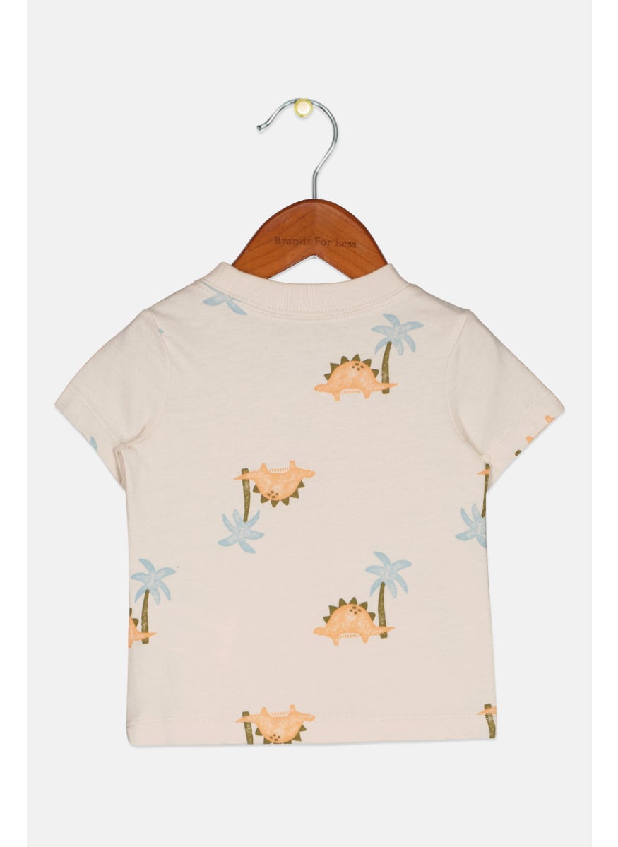 carter's Toddlers Boy Allover Print T-Shirt, Cream Combo  - Image 2