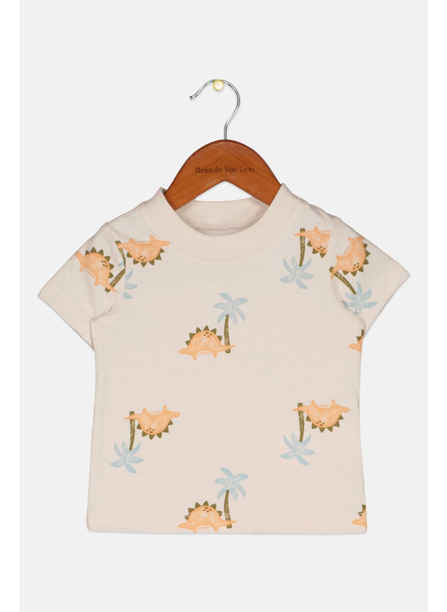 carter's Toddlers Boy Allover Print T-Shirt, Cream Combo  - Image 1