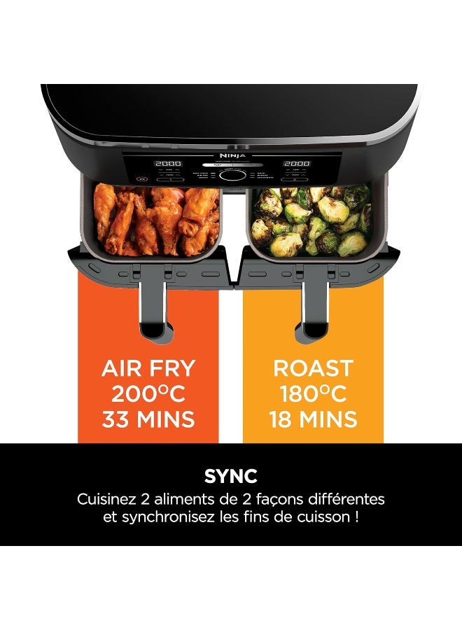 نينجا NINJA Foodi MAX [AF400EU] Dual Zone Oil Free Fryer, 9.5L Capacity, 2 Drawers, 6 Cooking Modes, Black 9.5 L 2470 W AF400ME/AF400EU BLACK - Image 4