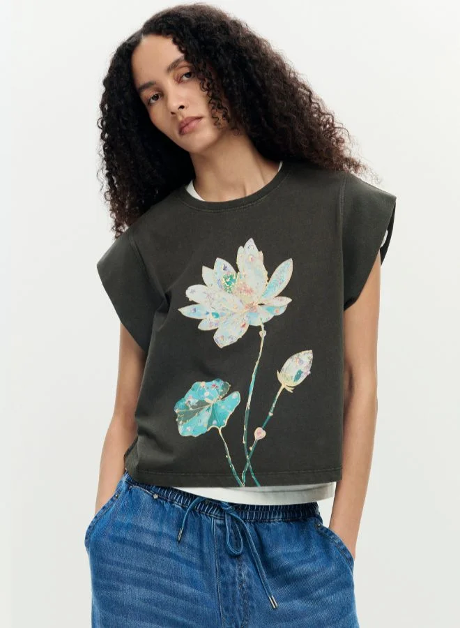 DESIGUAL Printed T-shirt 100% cotton