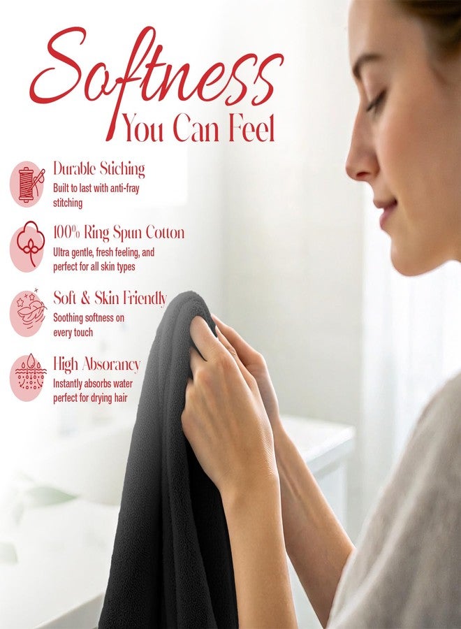 RIVERSIDE 24 Pack Washcloths Set - 100% Cotton [12x12 Inches] - Soft, Quick-Dry & Highly Absorbent Face Towels - Perfect for Bathroom, Gym, Hotel, Spa & Travel - Black - Image 4