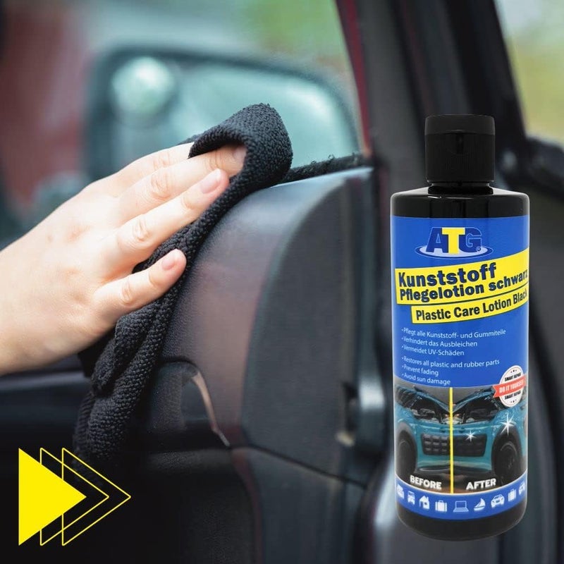 ATG Black Plastic Care Lotion - Rubber Care, 250 ml / 8.4 Oz - Restores Faded and Dull Plastic, Rubber and Vinyl | Provides UV Protection | Black Plastic Trim Restorer Long lifespan - Image 2