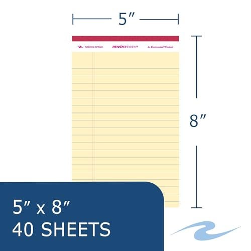 ROARING SPRING Enviroshades Recycled Mini Legal Pads, 4 Pack, 5" x 8" 40 Sheets, Assorted Colors - Image 2