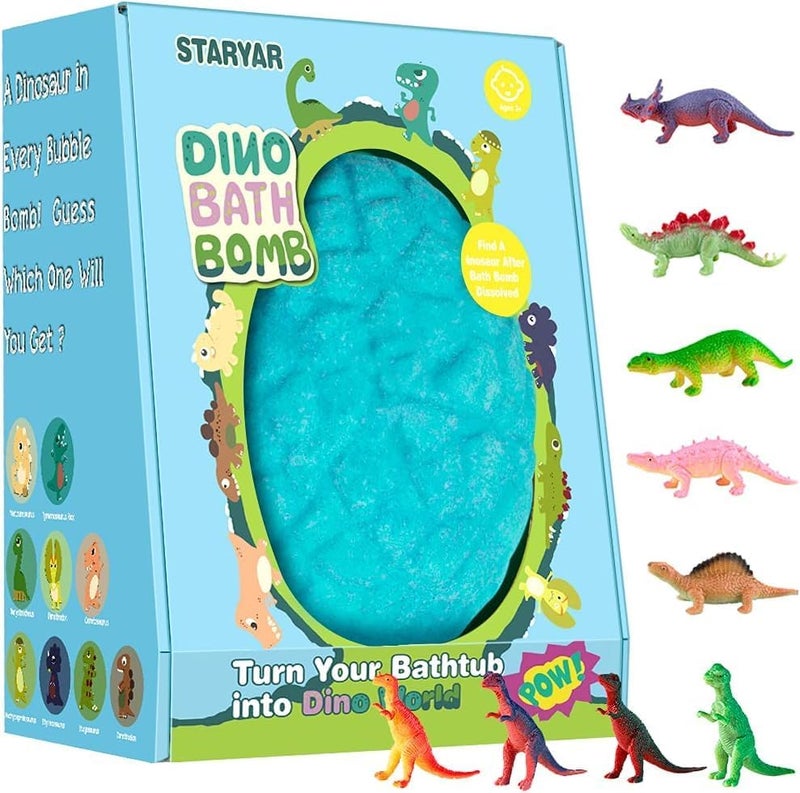 Easter Bath Bombs for Kids with Surprise Toys Inside XXXL Dinosaur Egg Bubble Bath Bombs Gift Set Dino Eggs Easter Toys for Boys 3 4 5 6 7 Easter Eggs Basket Stuffers for Kids