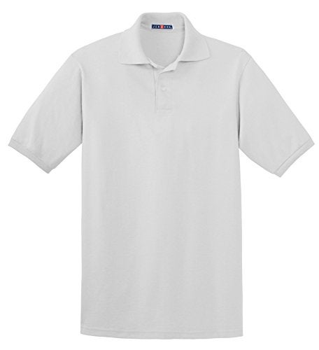 Jerzees Men's SpotShield 2 Button Rib Knit Polo Shirt_Medium_Ash - Image 2