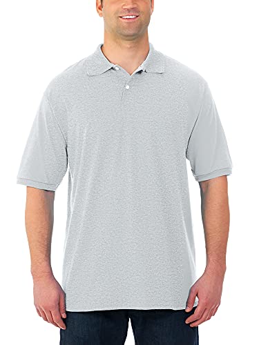 Jerzees Men's SpotShield 2 Button Rib Knit Polo Shirt_Medium_Ash - Image 5