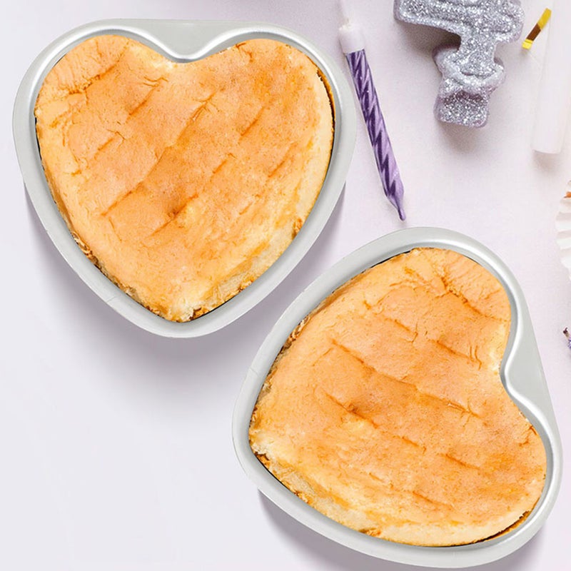 🍳 طقم قوالب كيك قلبية من سبائك الألمنيوم متينة بقاع قابلة للإزالة للخبز السهل - Image 3