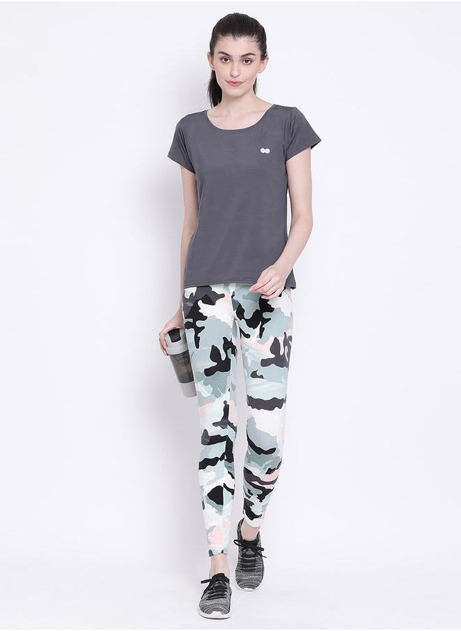 Clovia Solid Scoop Neck Active T-Shirt by Styli  - Image 1