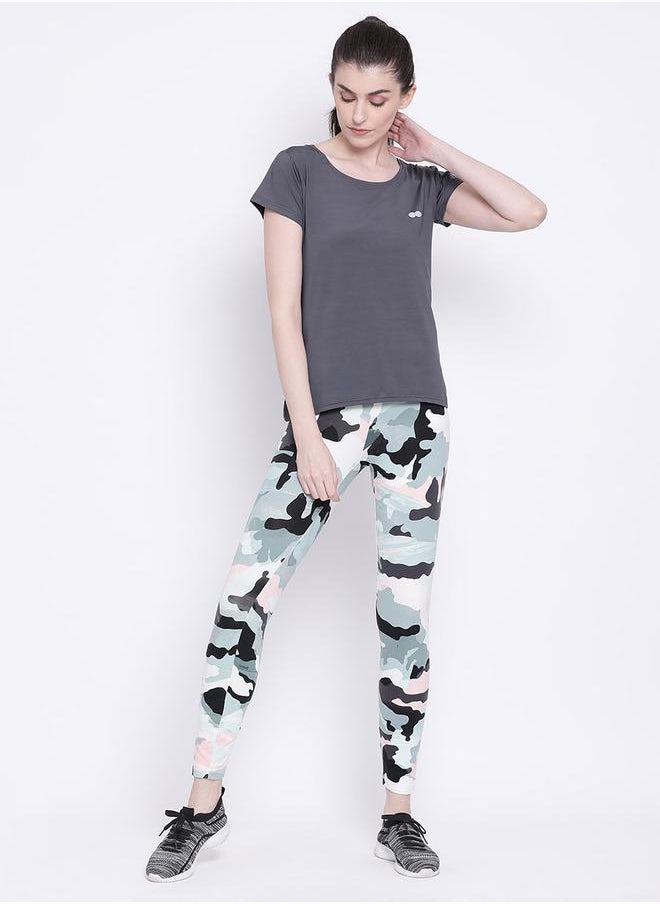 Clovia Solid Scoop Neck Active T-Shirt by Styli  - Image 3