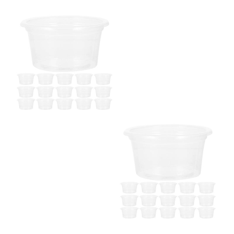 100 pcs Reptile Water Dish: 25ml Clear Water Bowl - Reusable Small Minimalist Feeder Bowl For Snake Lizard Frog - Reptile Supplies - Image 1