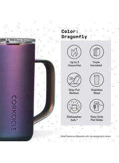CORKCICLE Corkcicle stainless steel Thermos Mug Dragonfly - 475ml, blue/purple  - Image 4