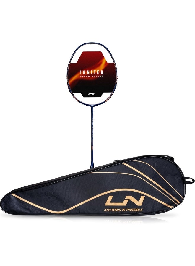 Li-Ning Li_Ning Li-Ning Ignite 8 Japanese Carbon Graphite Strung Badminton Racket with Full Cover (Dark Navy/Copper, 77 Grams) - Premium Padel Tennis Racquets for Performance, Durability and Everyday Use - Image 5