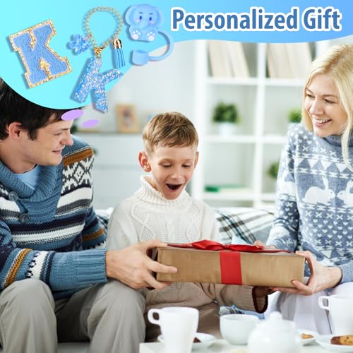 Mity rain Cup Accessories Set for stanley 30 oz 40 oz tumbler with handle, Including Initials Charms, Straw Cover Cap, Boot, Sticker, Silicone Spill Proof Stopper,Blue Decorate for Boy Girl (Letter K) - Image 5