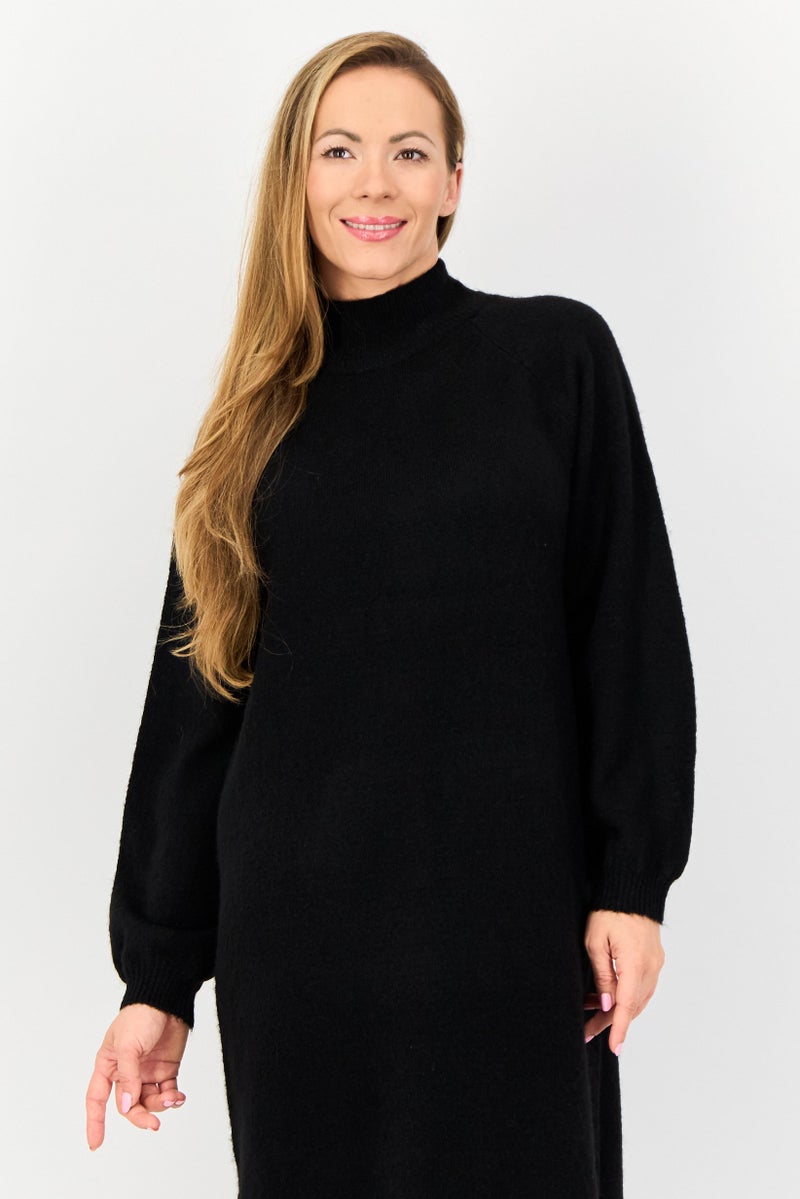 YAS Women Heather Sweater Dress, Black - Image 4