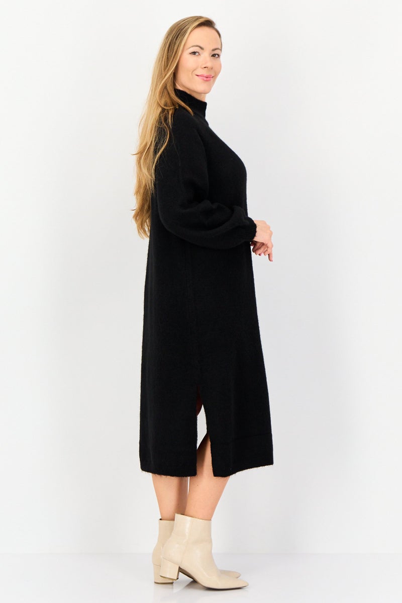 YAS Women Heather Sweater Dress, Black - Image 3