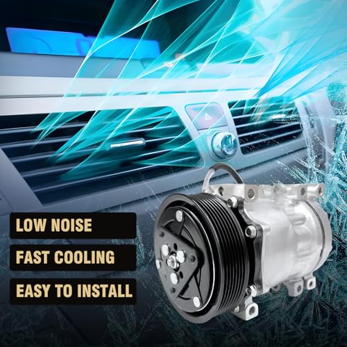 Aspligo Air Conditioner AC Compressor Fits for Dodge- Durango Dakota Ramcharger Ram 3500/2500/1500 1994-2002, with A/C Clutch, CO4785C AC Compressor, Replaces 4849040AC, 55055540, 55055802AD - Image 4