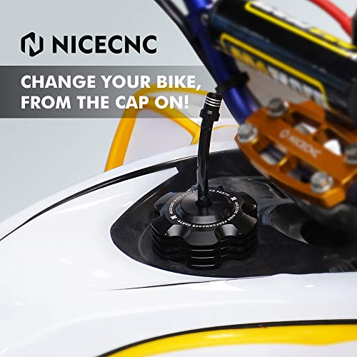 NICECNC Black Gas Fuel Cap with Breather Tube Compatible with Yamaha Raptor 700 700R 50 BW350 GRIZZLY 125 RT100 TTR110 TTR 110, Replacement for 2FJ-24610-00-00, 2FJ-24610-20-00, 2FJ-24610-10-00 - Image 2