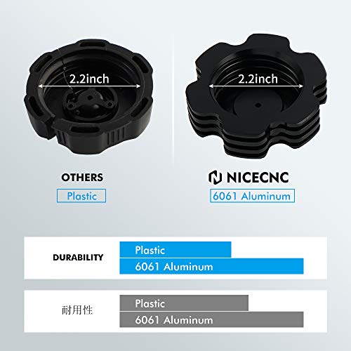 NICECNC Black Gas Fuel Cap with Breather Tube Compatible with Yamaha Raptor 700 700R 50 BW350 GRIZZLY 125 RT100 TTR110 TTR 110, Replacement for 2FJ-24610-00-00, 2FJ-24610-20-00, 2FJ-24610-10-00 - Image 4
