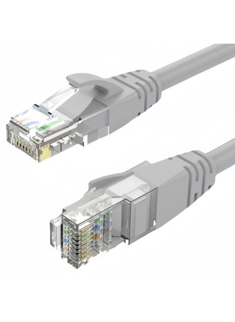 Super Six-class Network Cable Cat6e Unshielded Network Jumper Household Gigabit Finished RJ45 Computer Routing Broadband Line-Color:Light Gray-Line Length:20m