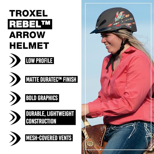 Troxel Rebel Bold Horse Riding Helmet, Low-Profile, Light, Adjustable Design, Safety Horseback Riding Gear, Medium (7 - 7-1/4), Arrow - Image 2
