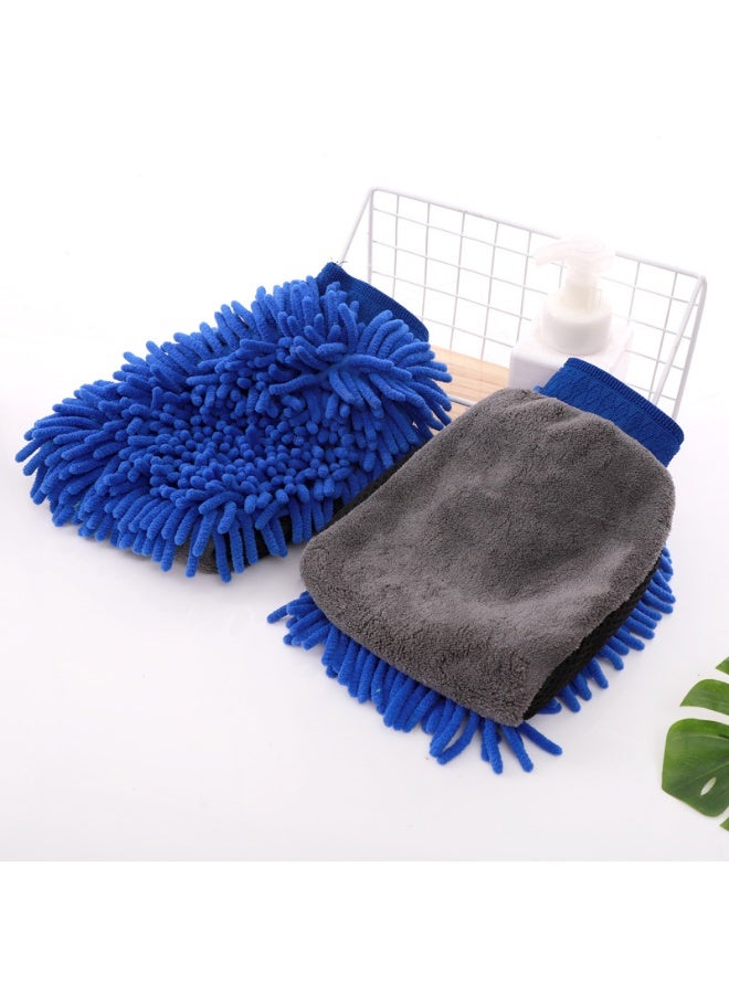 1 Pcs Microfiber Chenille Car Cleaning and Drying Glove Absorbent Double Sided Clean Glove