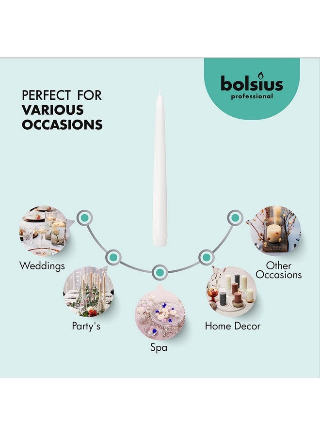BOLSIUS BOLSIUS Long White Taper Candles - Bulk Pack of 30 Count - 10-inch Unscented Household Candlesticks - Premium European Quality Wax - 8 Hour Long Burning Candles for Home Décor, Weddings & Parties - Image 3