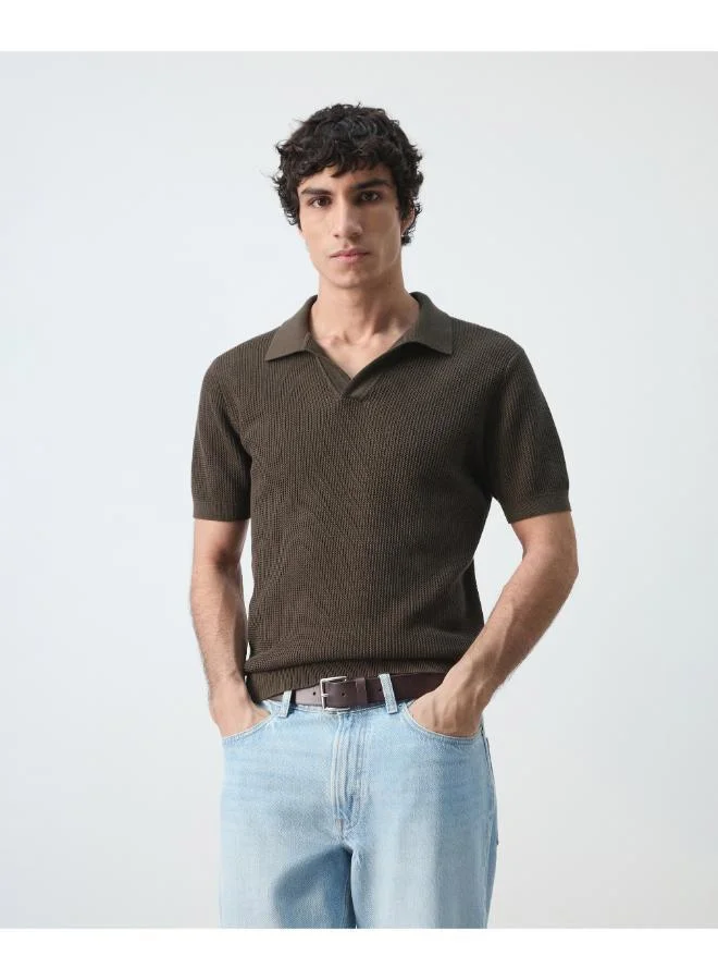 100% cotton knitted polo structure