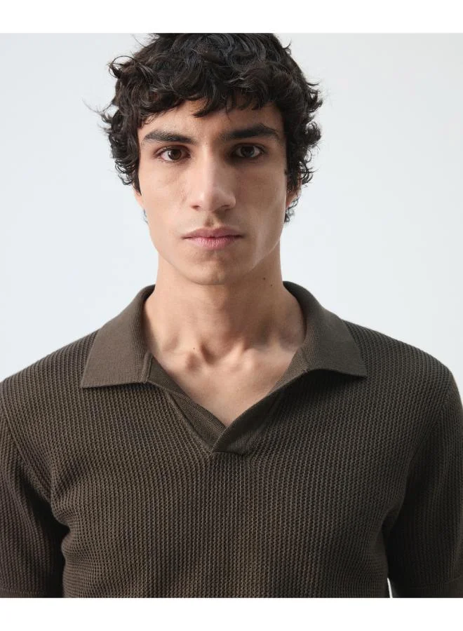 Mango Man  100% cotton knitted polo structure for Men | Best Price UAE