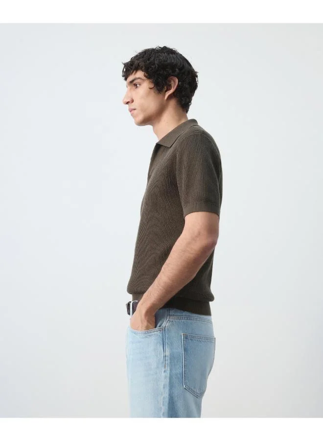 Mango Man  100% cotton knitted polo structure for Men | Best Price UAE