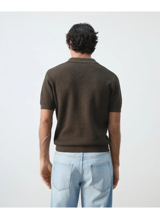Mango Man  100% cotton knitted polo structure for Men | Best Price UAE