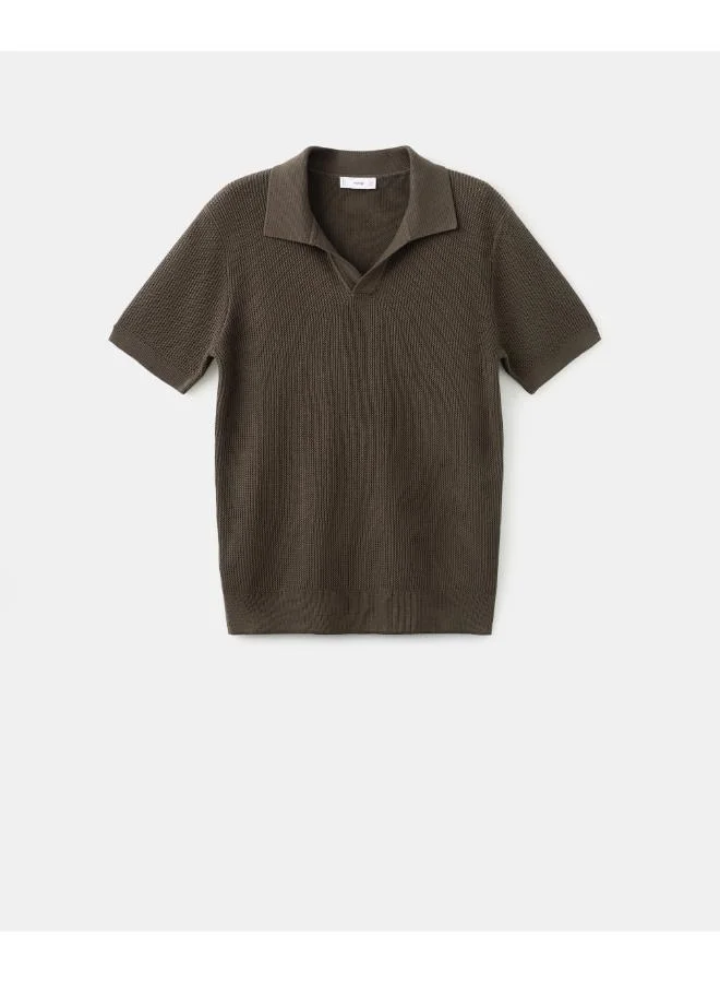 Mango Man  100% cotton knitted polo structure for Men | Best Price UAE