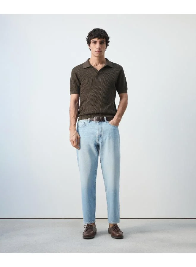 Mango Man  100% cotton knitted polo structure for Men | Best Price UAE