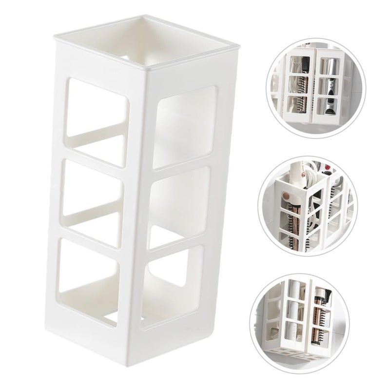 White Wall Mounted Hair Tool Organizer Curling Iron Holder Heat Resistant - Image 5