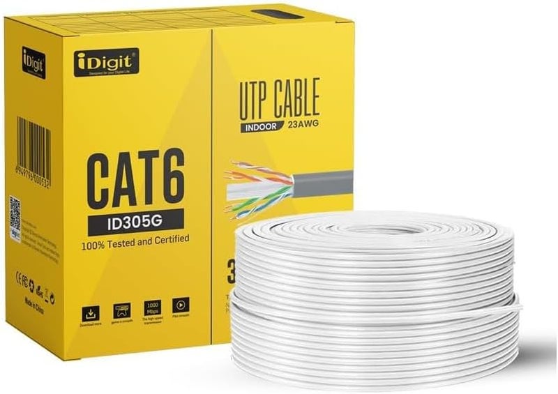 iDigit 300 YARD HIGH QUALITY CAT6 ETHERNET LAN NETWORK UTP CABLE GREY - Image 1