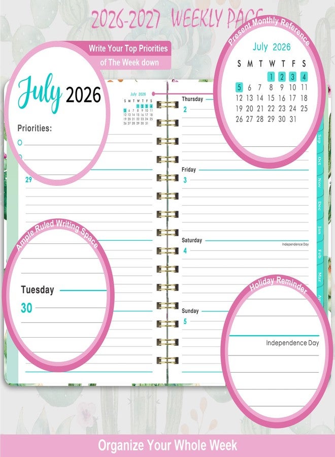 مايبوك مخطط 2026-2027، مخطط أكاديمي 2026-2027، يوليو 2026 - يونيو 2027، 8.5 × 6.4 بوصة، مخطط تقويم بغلاف مقوى، تجليد سلكي مزدوج، فواصل شهرية، إغلاق مطاطي، منظم يومي - Image 4