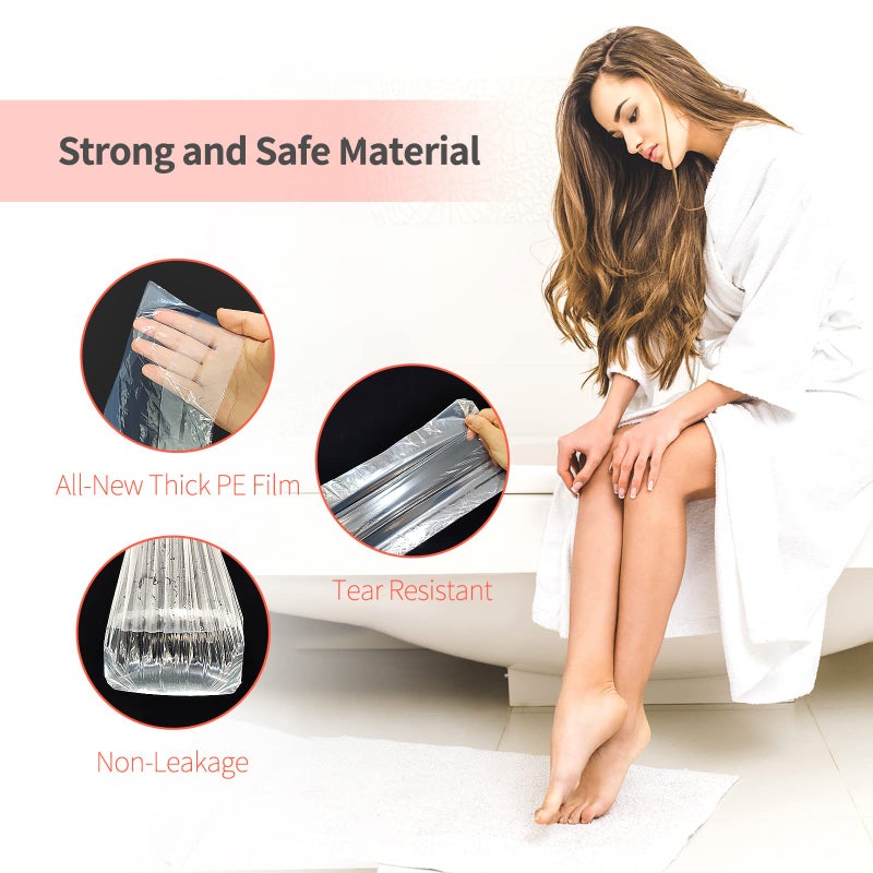 Charmyth Liners Hand or Foot Disposable Thermal Heated Mitt Liners Paraffin Bath Treatments Bags Plastic Liner Socks and Gloves for Hot Wax Therapy (100) - Image 4