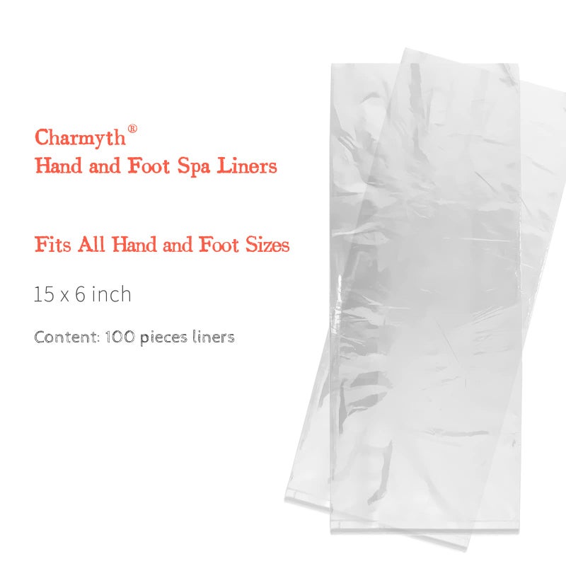 Charmyth Liners Hand or Foot Disposable Thermal Heated Mitt Liners Paraffin Bath Treatments Bags Plastic Liner Socks and Gloves for Hot Wax Therapy (100) - Image 2
