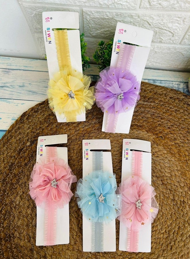 Radhya Accessories Korean Baby Headbands Kids Bow Elastic Hair Bands for Baby Girls Cotton Turban Bow Knotted Girls Hairband Hair Wrap (1 pc) (Pink) - Image 2