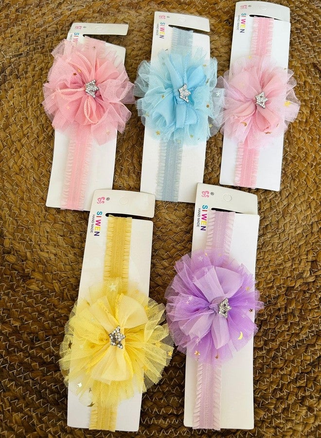 Radhya Accessories Korean Baby Headbands Kids Bow Elastic Hair Bands for Baby Girls Cotton Turban Bow Knotted Girls Hairband Hair Wrap (1 pc) (Pink) - Image 3