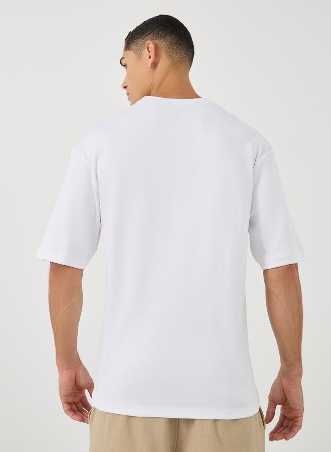 Styli Men White Graphic Print Oversized T-Shirt - Image 3