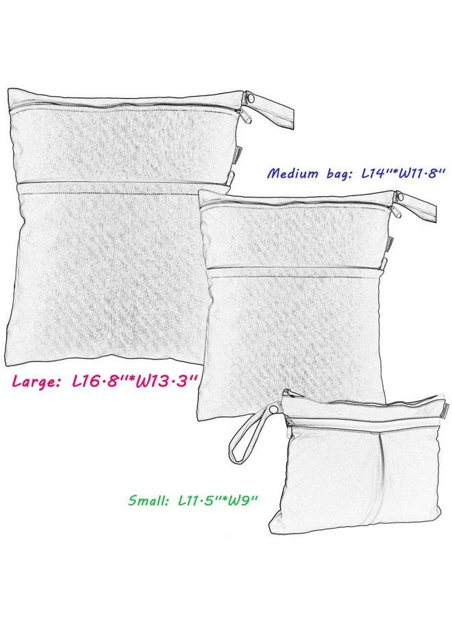 Damero - 3Pcs Pack Wet Dry Bag For Cloth Diapers Daycare Organizer Bag Green Forest - Image 1