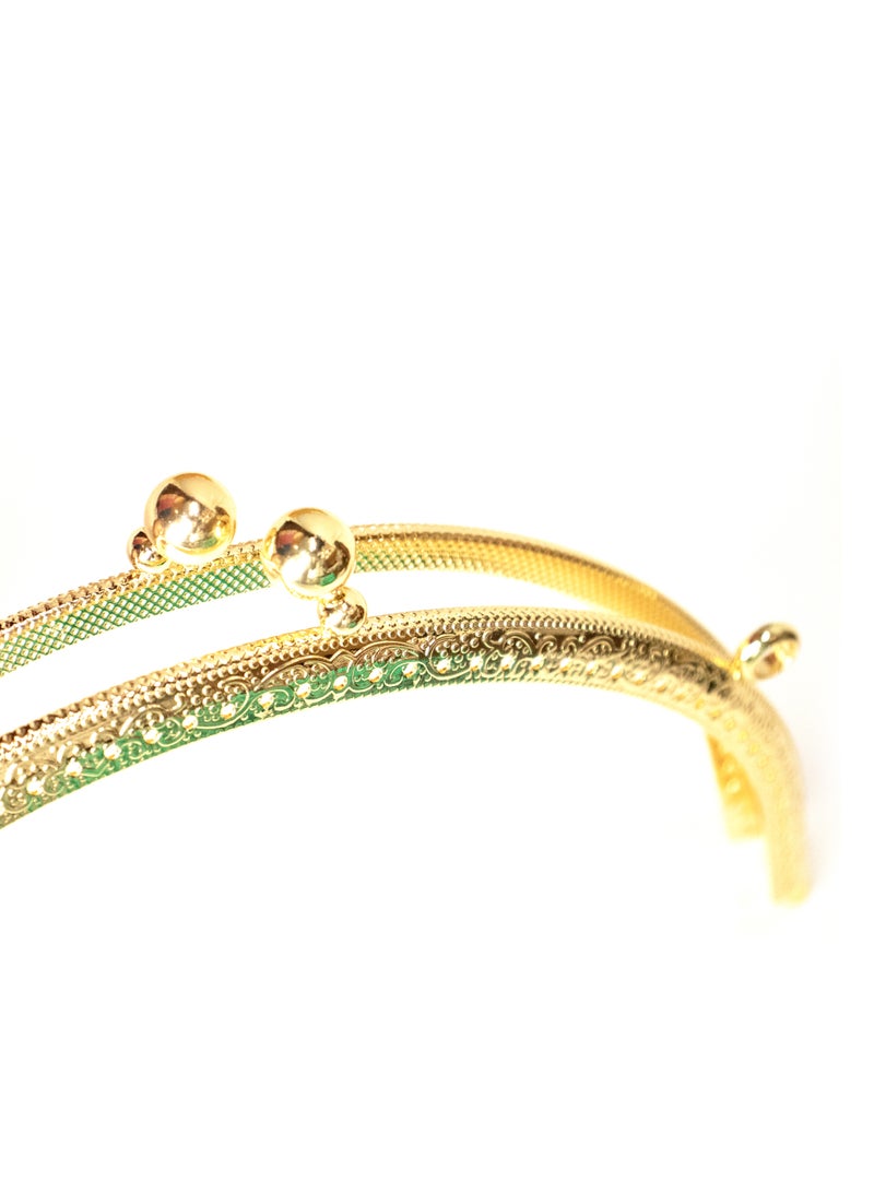 1PC 20cm Metal Purse Frame with Kiss Clasp, Vintage-Style Frame for DIY Coin Purse or Clutch-Gold - Image 3
