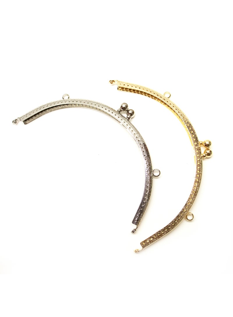 1PC 20cm Metal Purse Frame with Kiss Clasp, Vintage-Style Frame for DIY Coin Purse or Clutch-Gold - Image 5
