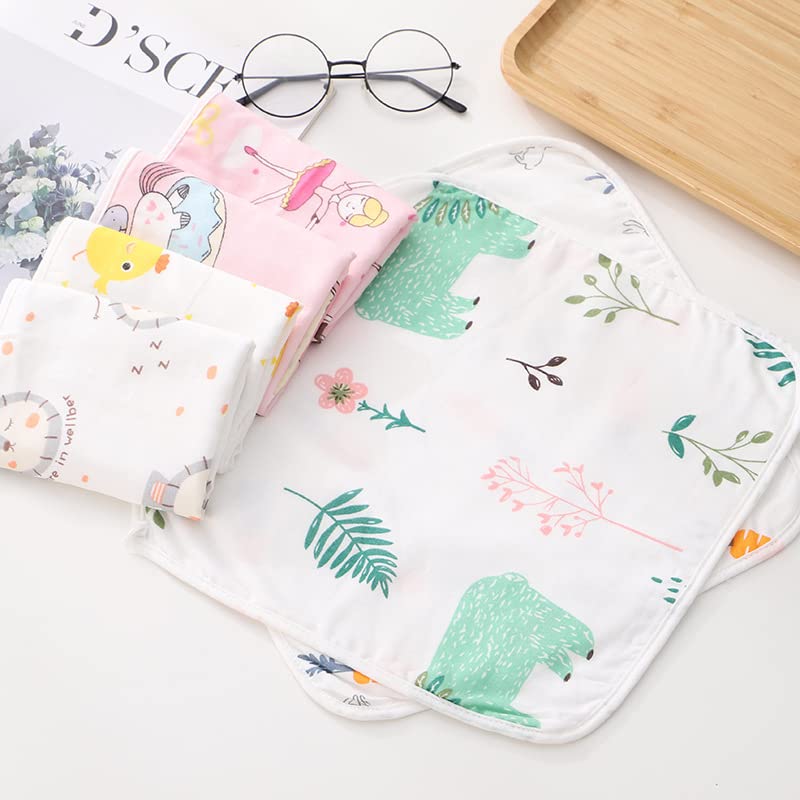 CLUZE Double Layered Extra Soft & Super Absorbent Cotton Handkerchief For Women's, Kids & Newborn Babies/Face Towel, Casual Style Printed Hanky (White) (25X25 Cm) (5) - Image 2