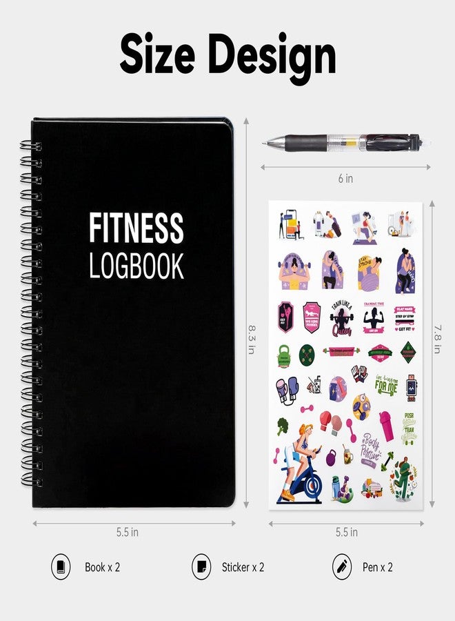 FOOMEE 6Pcs Fitness Workout Journal for Men and Women Set, Fitness Logbook, Gym Gifts for Men, Fitness Planner for Goal Setting, Tracking, Progress, A5 Fitness Journal, 5.5 x 8.3'' (Blue+Black) - Image 5