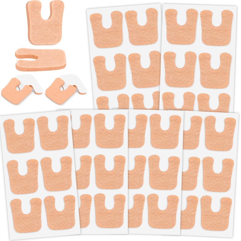 Jollidecor 36 Pcs U-Shaped Callus Cushions, Soft Corn Pads for Foot Bottom, Felt Adhesive Metatarsal Pads, Beige Heel Protectors for Pain Relief, Prevent Calluses from Rubbing in Shoes for Men & Women. - Image 1