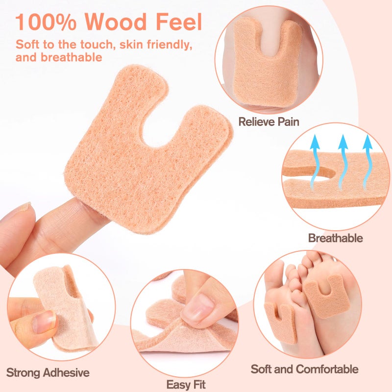 Jollidecor 36 Pcs U-Shaped Callus Cushions, Soft Corn Pads for Foot Bottom, Felt Adhesive Metatarsal Pads, Beige Heel Protectors for Pain Relief, Prevent Calluses from Rubbing in Shoes for Men & Women. - Image 3