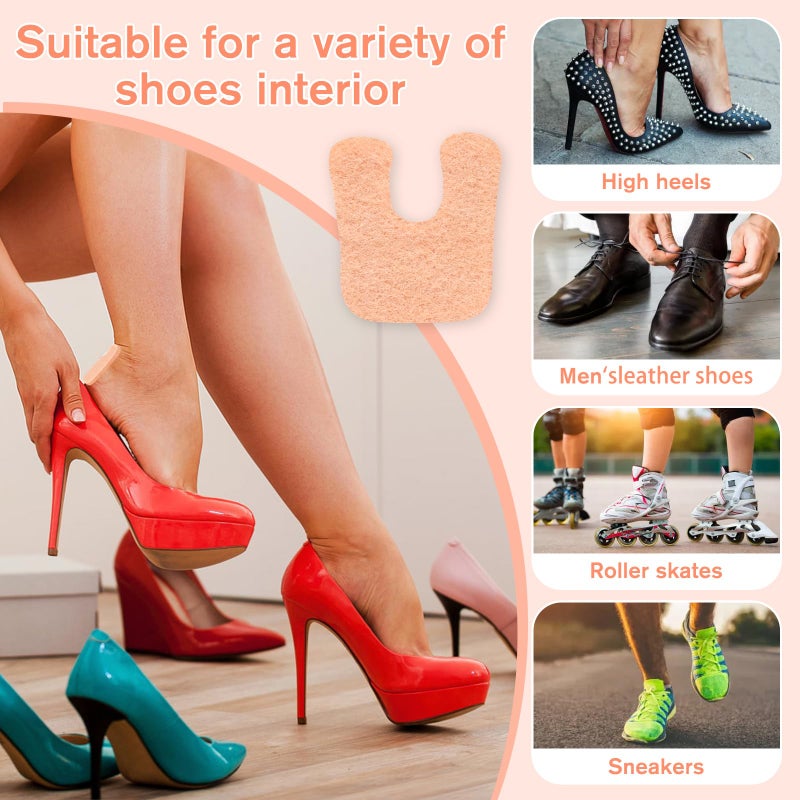 Jollidecor 36 Pcs U-Shaped Callus Cushions, Soft Corn Pads for Foot Bottom, Felt Adhesive Metatarsal Pads, Beige Heel Protectors for Pain Relief, Prevent Calluses from Rubbing in Shoes for Men & Women. - Image 5