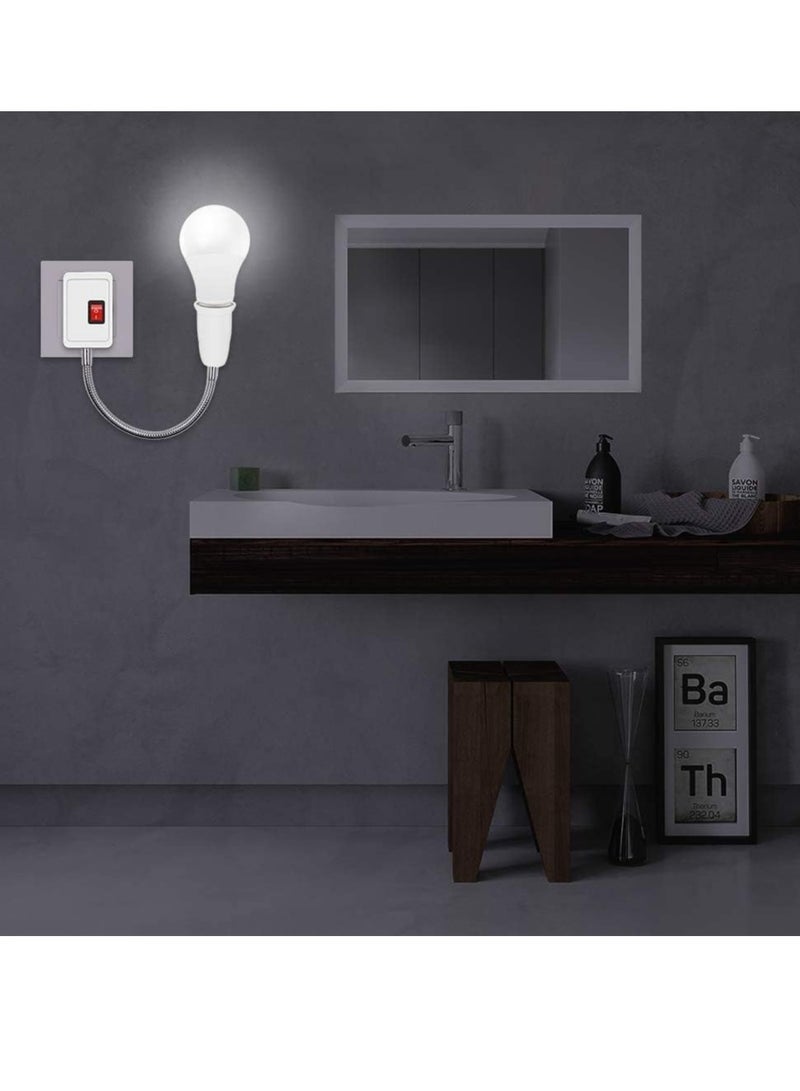 Lamp Bulbs Holder Converter Adapter UK Plug AC Power to E27 LED Bulbs Socket Adapter with On/Off Switch Universal Metal Extension Wall Lights Base - Image 5