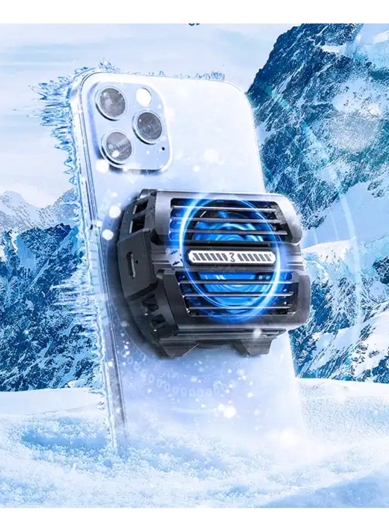 MEMO CX12 Magnetic Mobile Cooler Mobile Phone Radiator Phone Cooling Fan Case Cold Wind Handle Fan for PUBG With Battery Option - Image 3